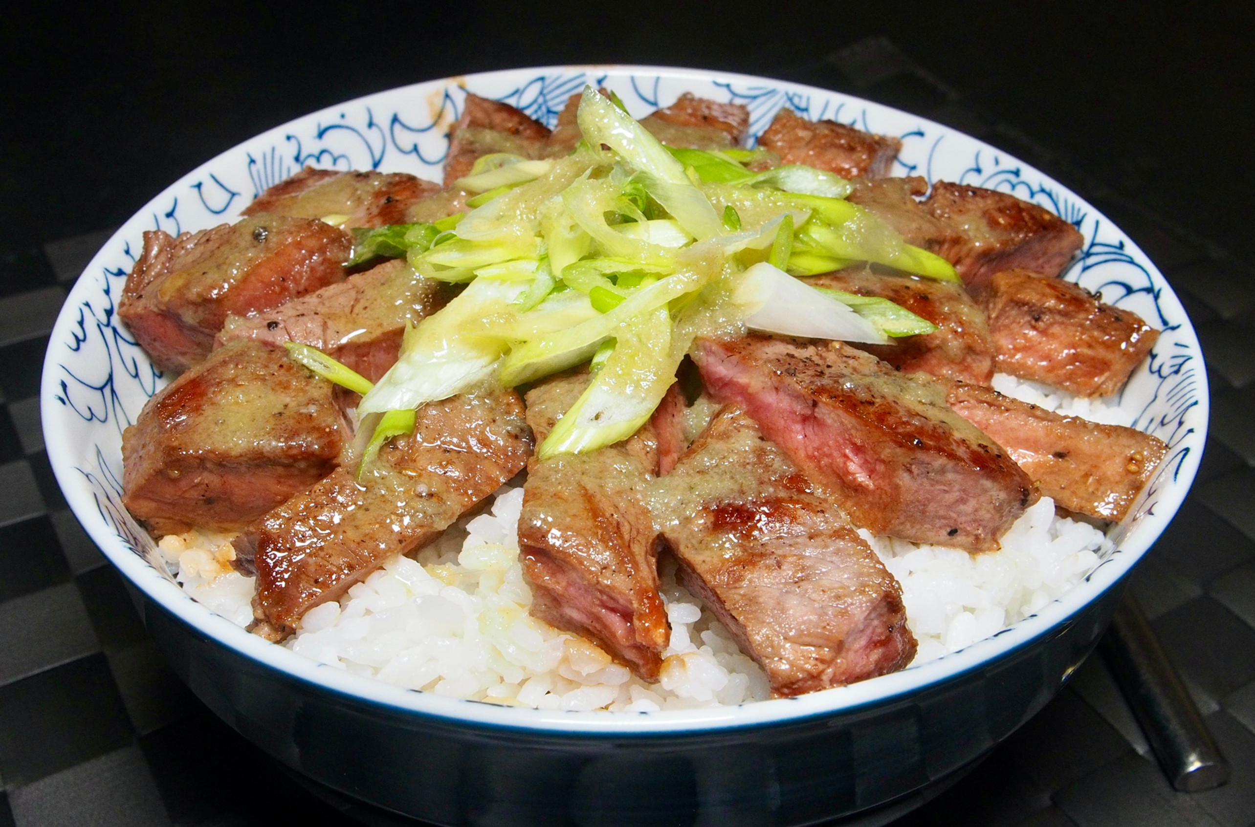 Steak Donburi rice bowl with Wasabi Butter